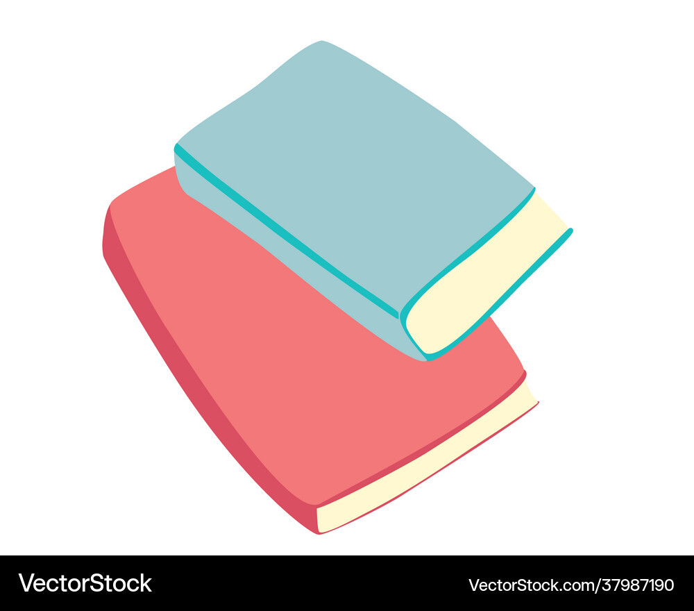 Book stack pile colorful books textbooks Vector Image