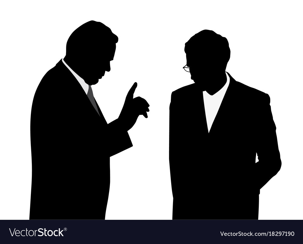 Boss giving order or warning his employee Vector Image