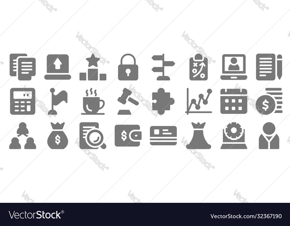 Business line icons linear set quality