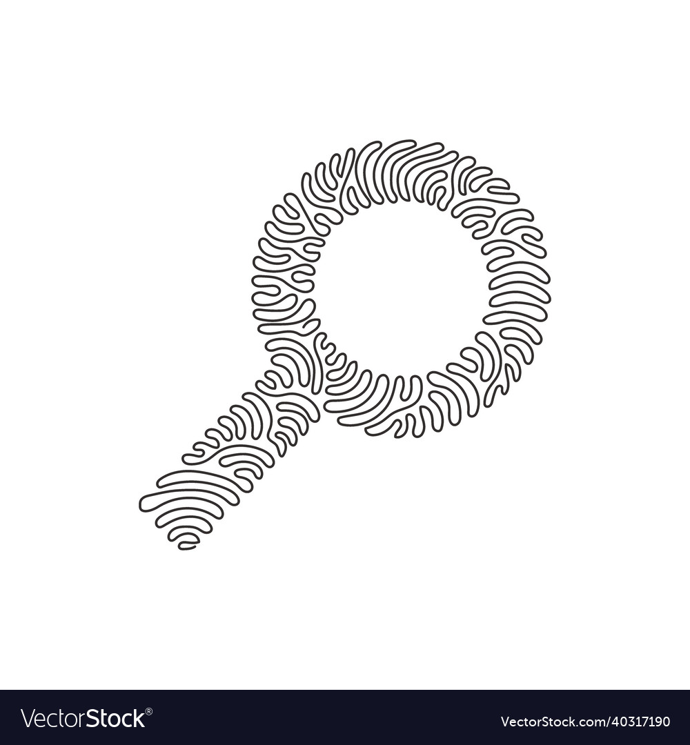 Continuous One Line Drawing Magnifying Glass Vector Image 3818