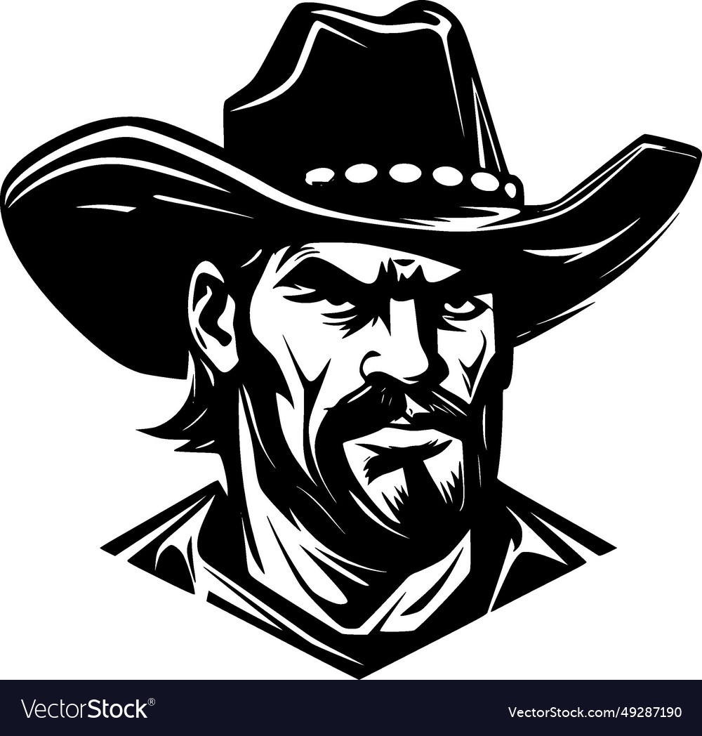 Cowboy - minimalist and flat logo Royalty Free Vector Image