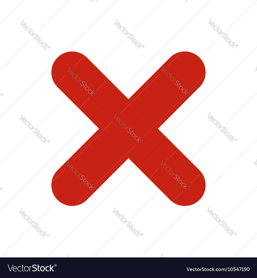 Cross icon flat style Royalty Free Vector Image