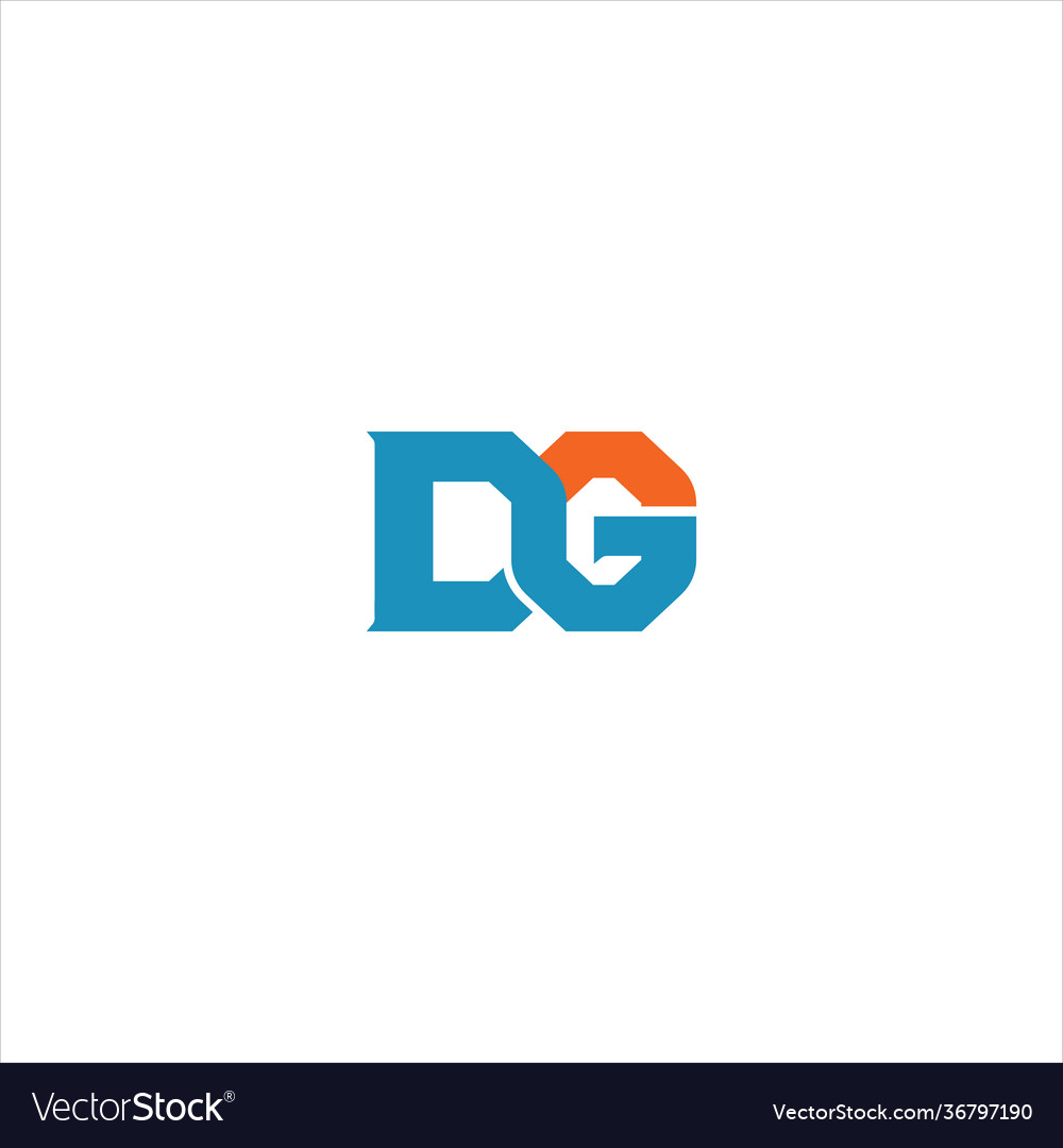 D g letter logo emblem design on black color Vector Image