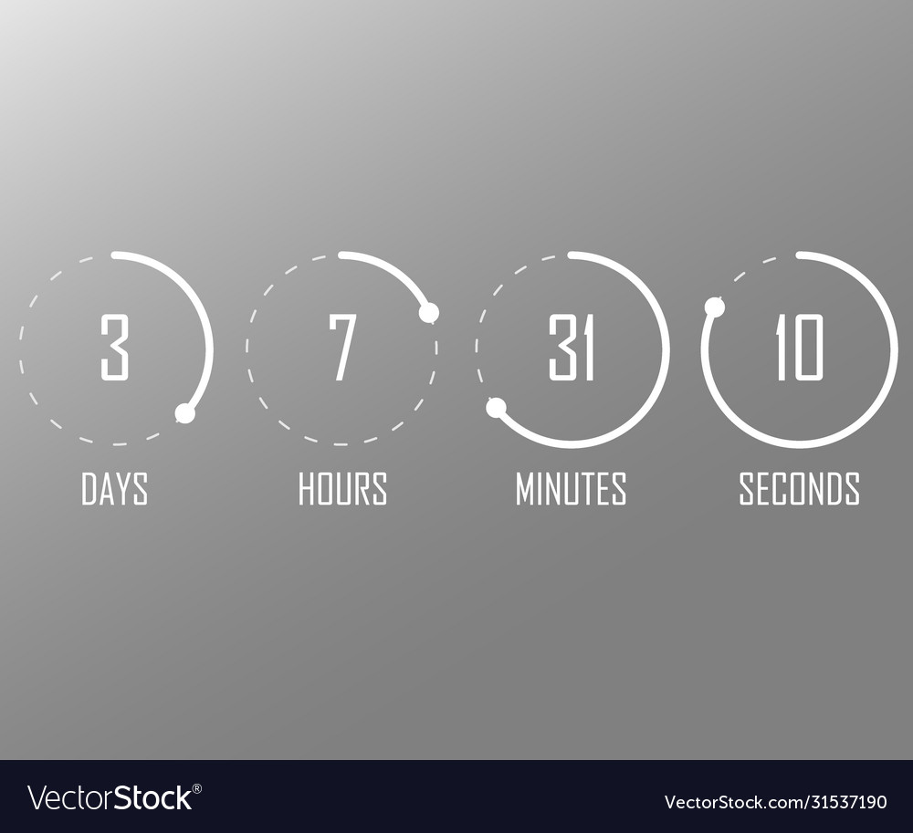 Days hours minutes seconds icon timer showing vector image Days hours minutes seconds icon timer showing