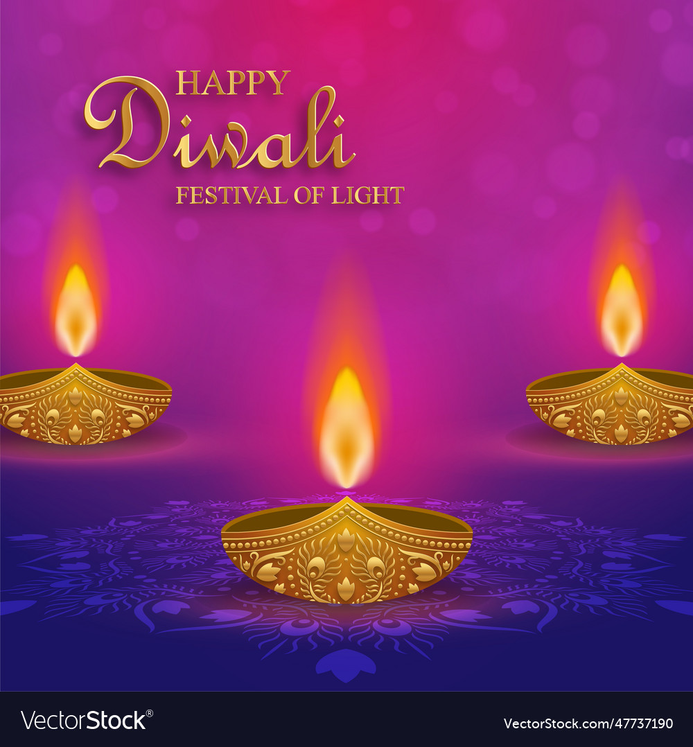 Diwali pink 21003 Royalty Free Vector Image - VectorStock