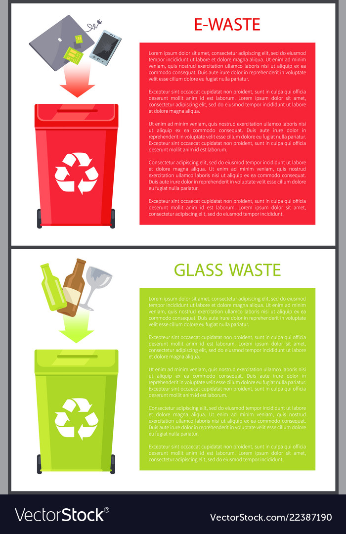 E-waste and glass waste set