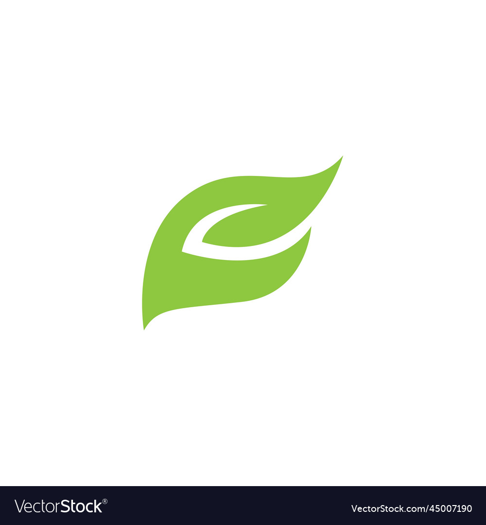 Eco icon green leaf template Royalty Free Vector Image