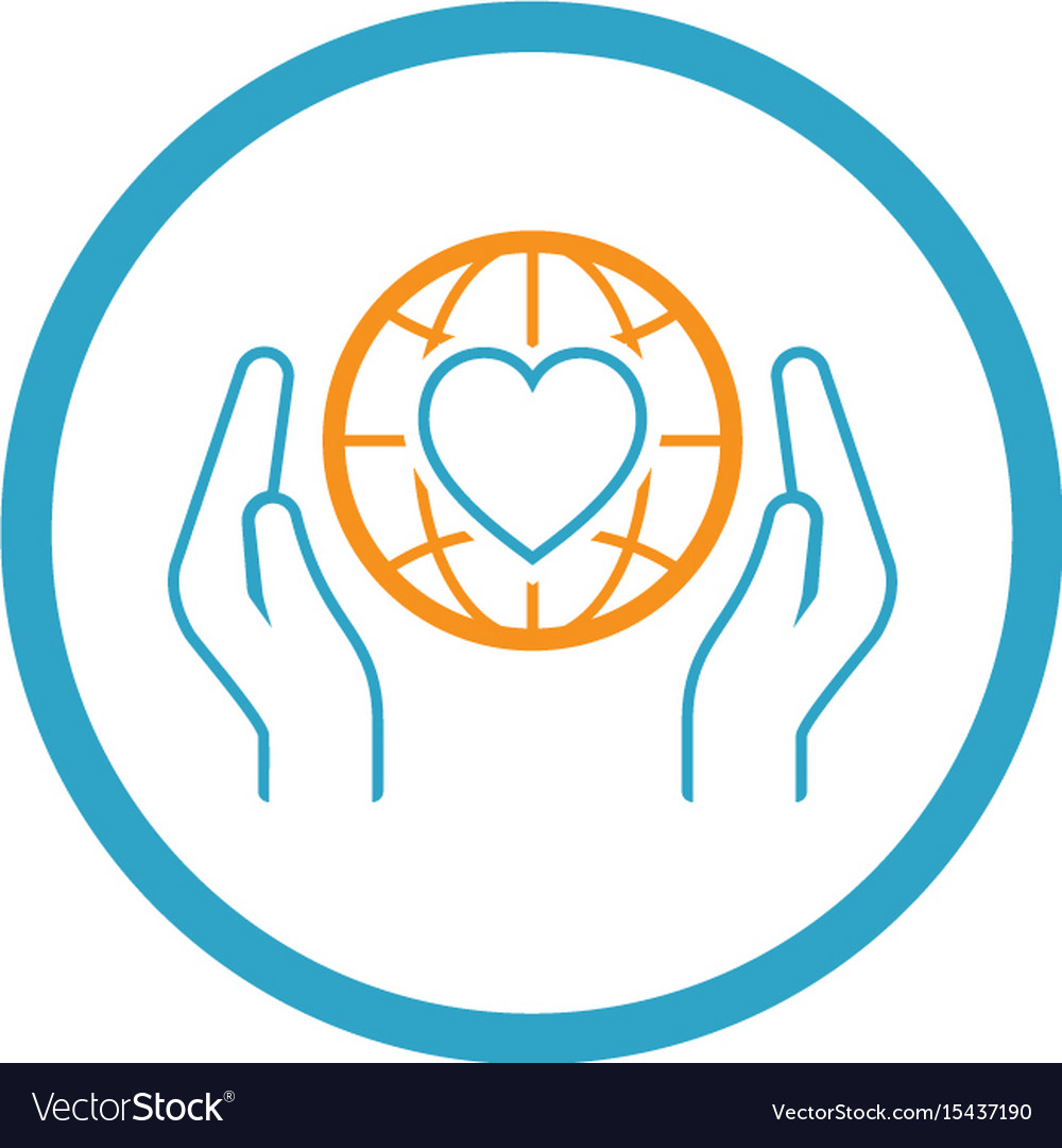 Global health assistance icon flat design