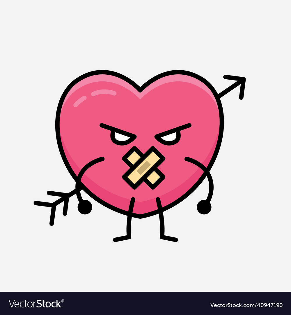 Heart with arrow mascot character