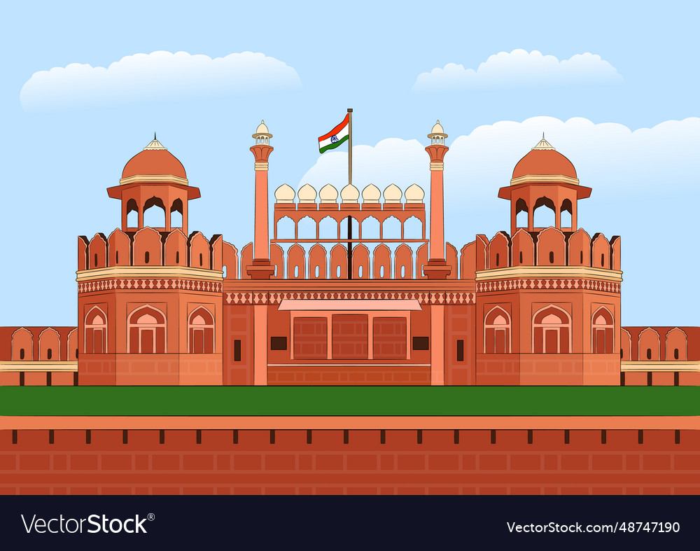 Lal qila in new delhi Royalty Free Vector Image