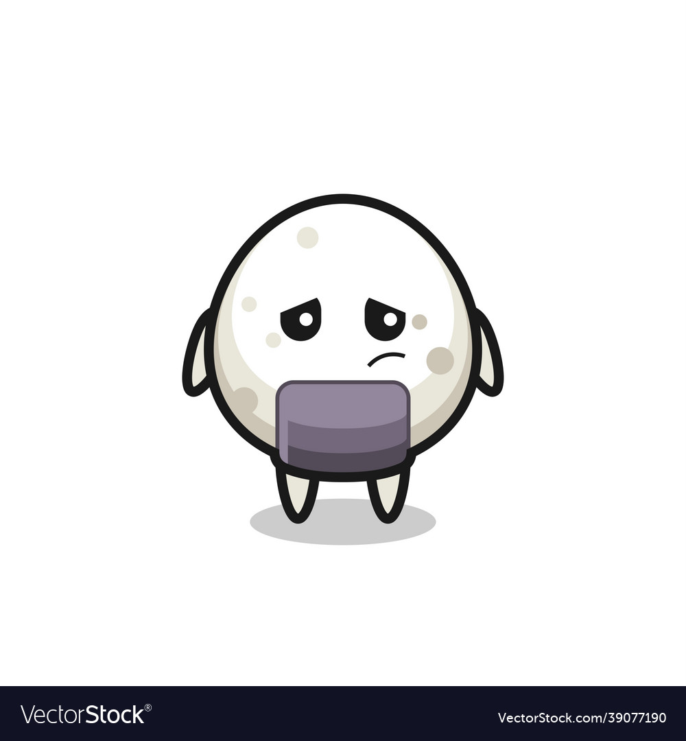 Lazy gesture of onigiri cartoon character vector image Lazy gesture of onigiri cartoon character