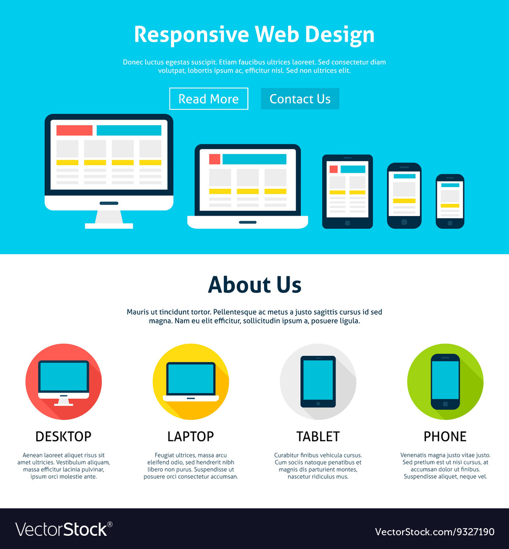 Responsive flat web design template