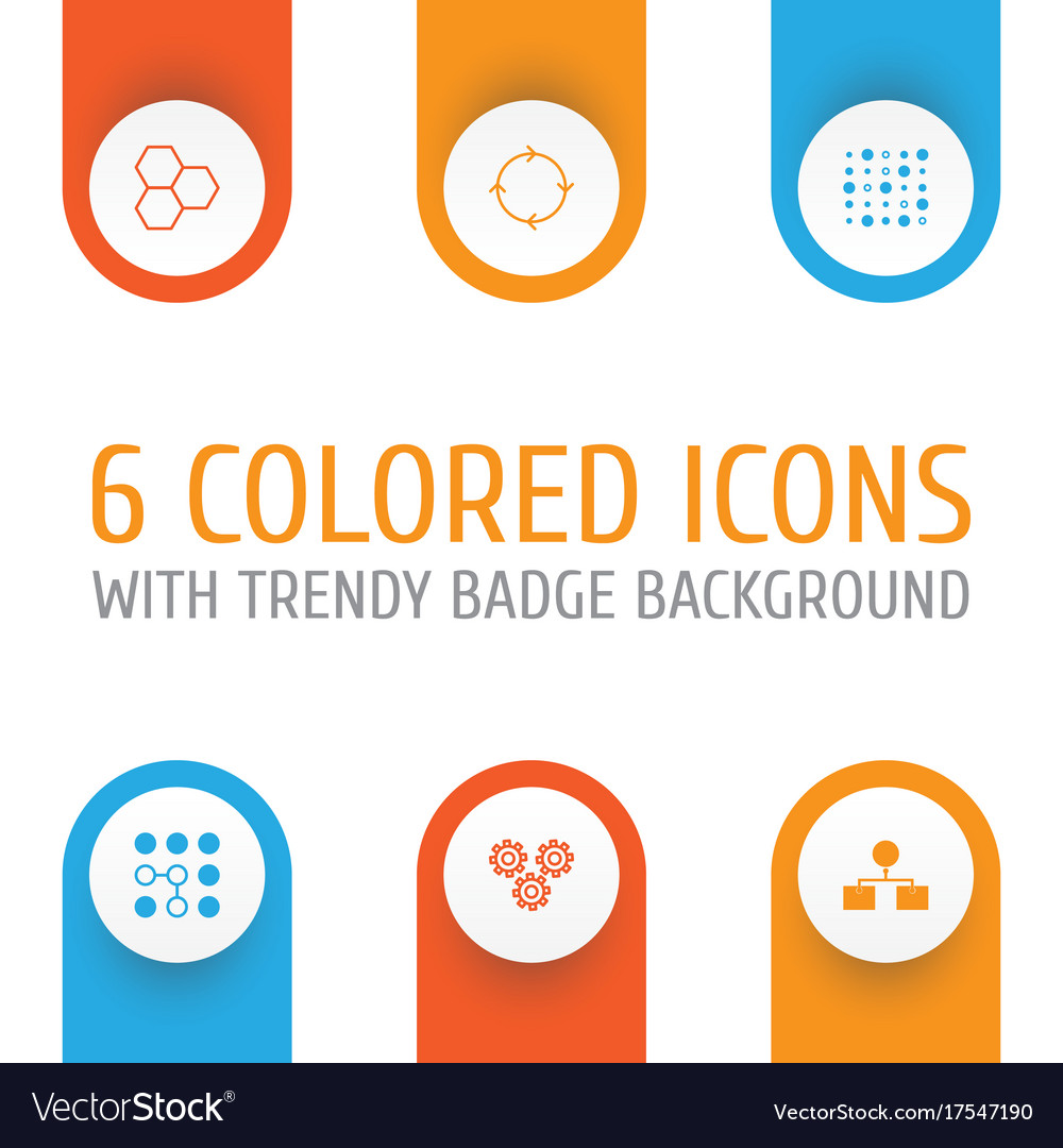 Robotics icons set collection of mechanism parts vector image Robotics icons set collection of mechanism parts