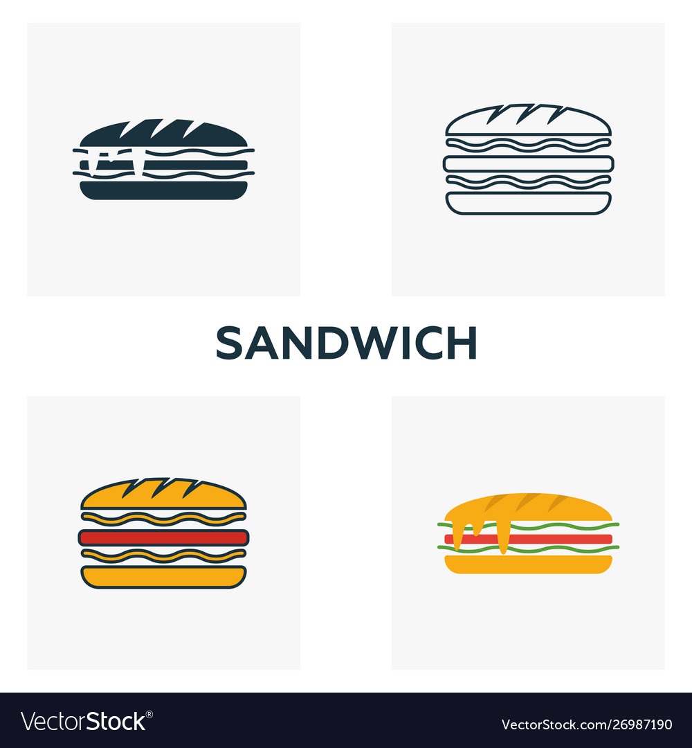 Sandwich Icon Set - Diverse Styles