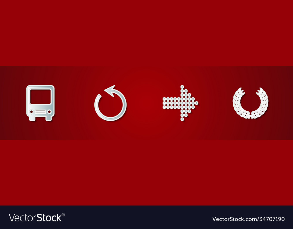 Set bus refresh dots arrow and laurel wreath vector image Set bus refresh dots arrow and laurel wreath