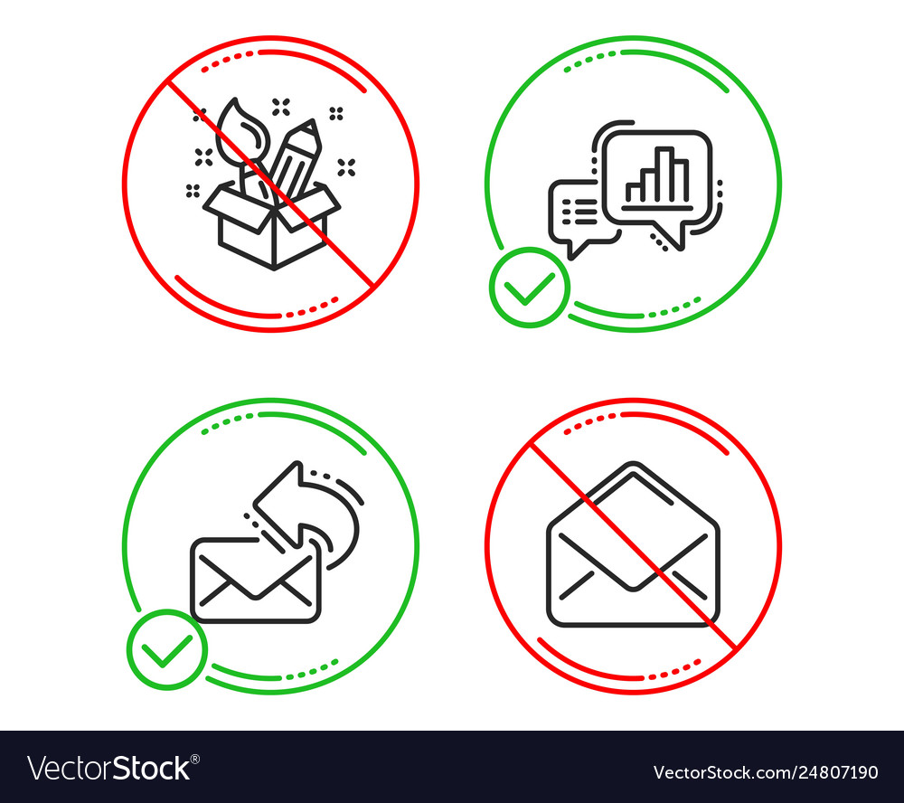 Share mail graph chart and creativity icons set