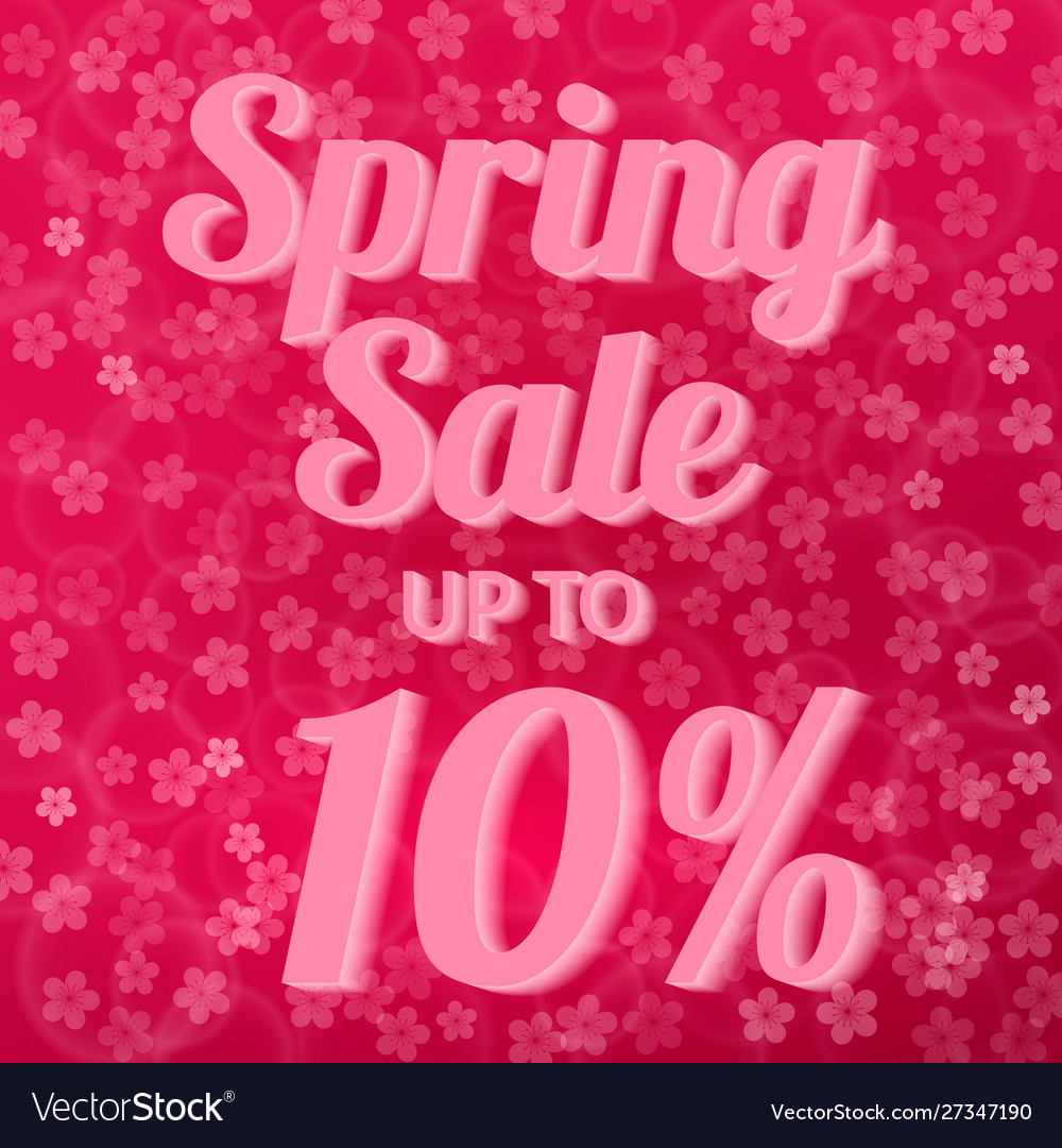 Spring sale banner 10 discount sign on hot pink Vector Image Spring sale banner 10 discount sign on hot pink