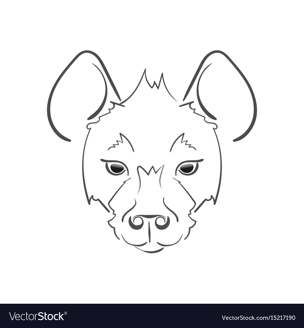 Stylized muzzle hyena black and white sketch Vector Image