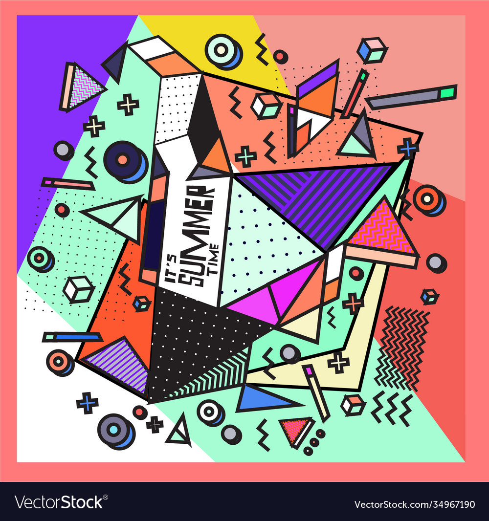 Triangle geometric forms for summer design event vector image Triangle geometric forms for summer design event