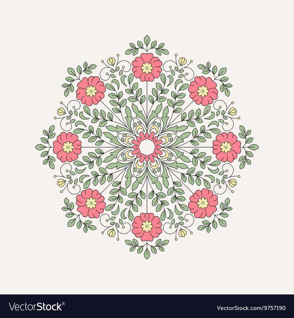 Vintage round flower for design