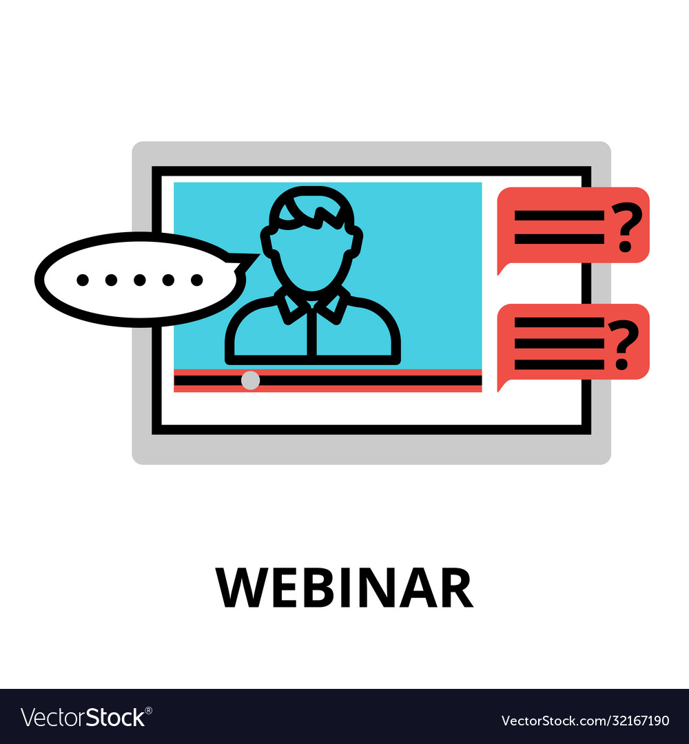 Webinar icon flat thin line