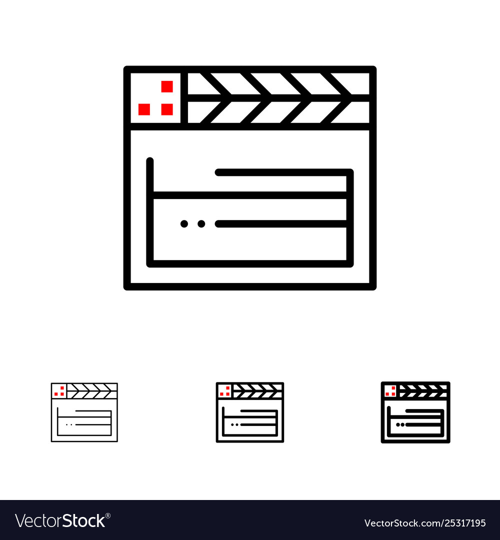 American movie usa video bold and thin black line Vector Image