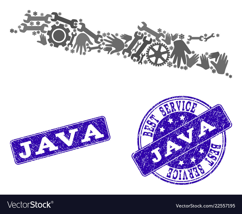 Best service composition of map java island vector image Best service composition of map java island
