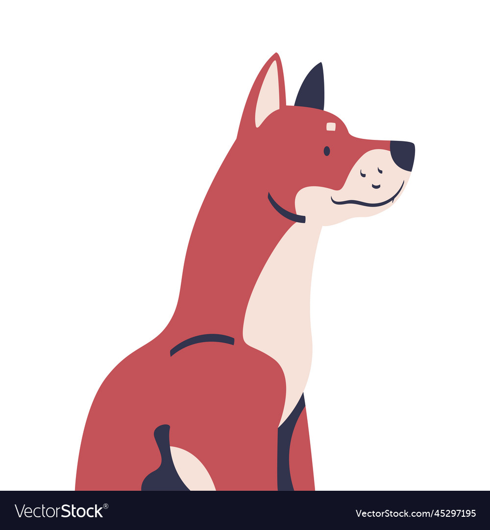 brown-dog-breed-with-pointed-ears-sitting-side-vector-image