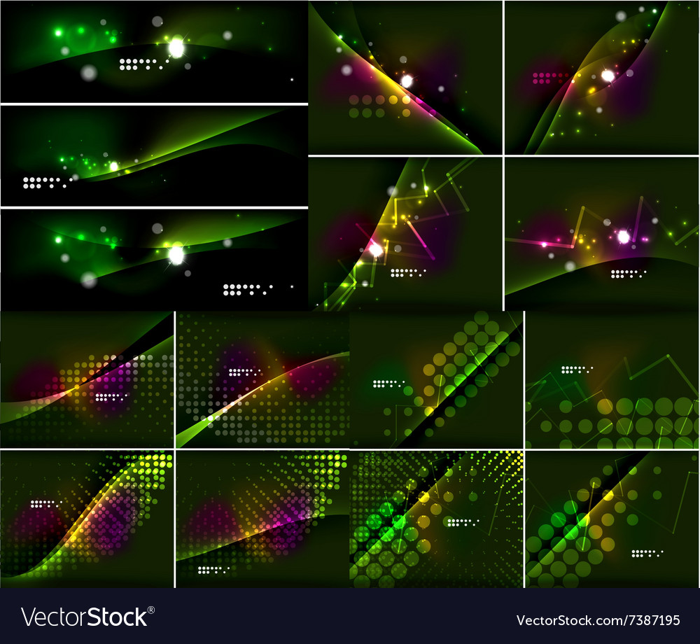 Dark space abstract background set