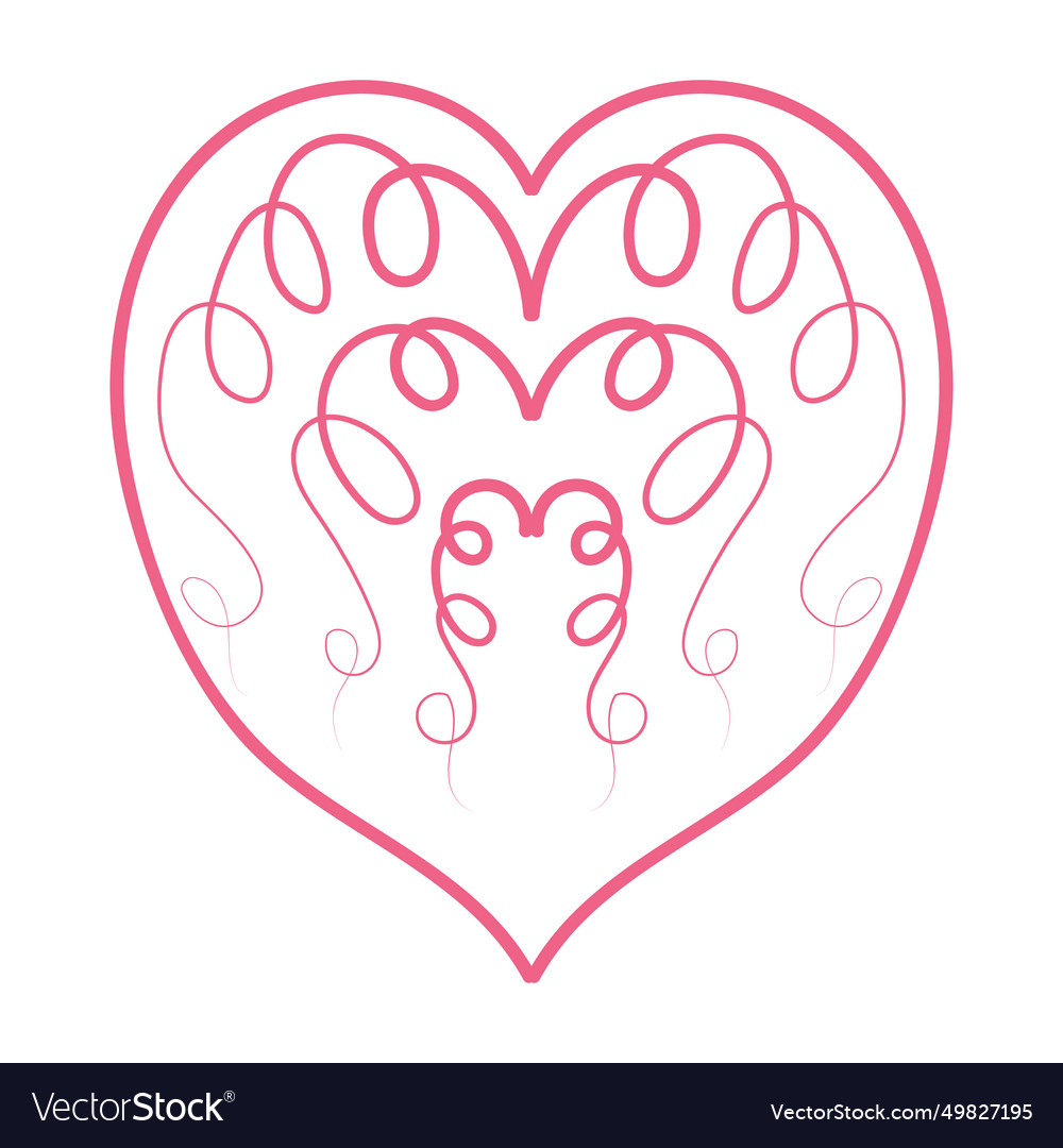 Heart with an openwork pattern open Vector Image Heart with an openwork pattern open