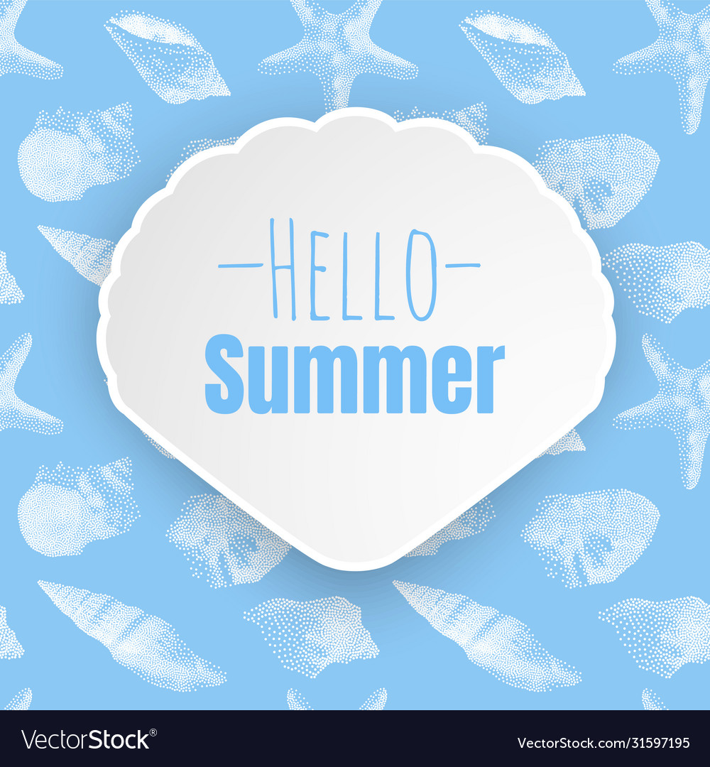 Hello summer inscription on background