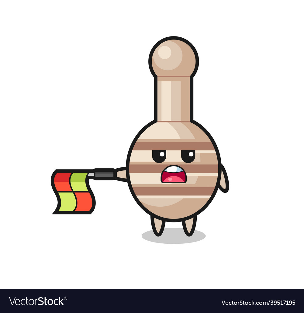 Honey dipper character as line judge hold vector image Honey dipper character as line judge hold