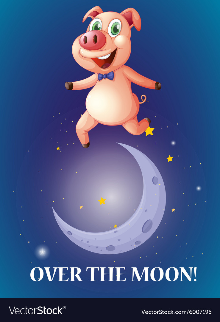 idiom-over-moon-royalty-free-vector-image-vectorstock