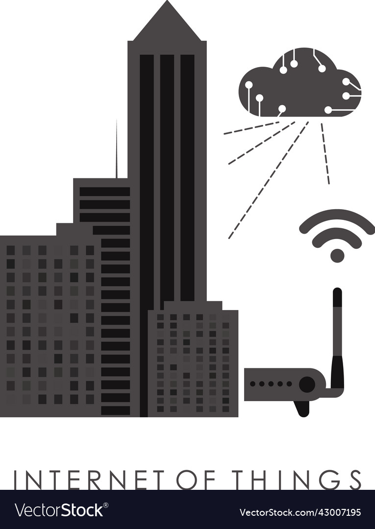 Iot and automation concept city connected