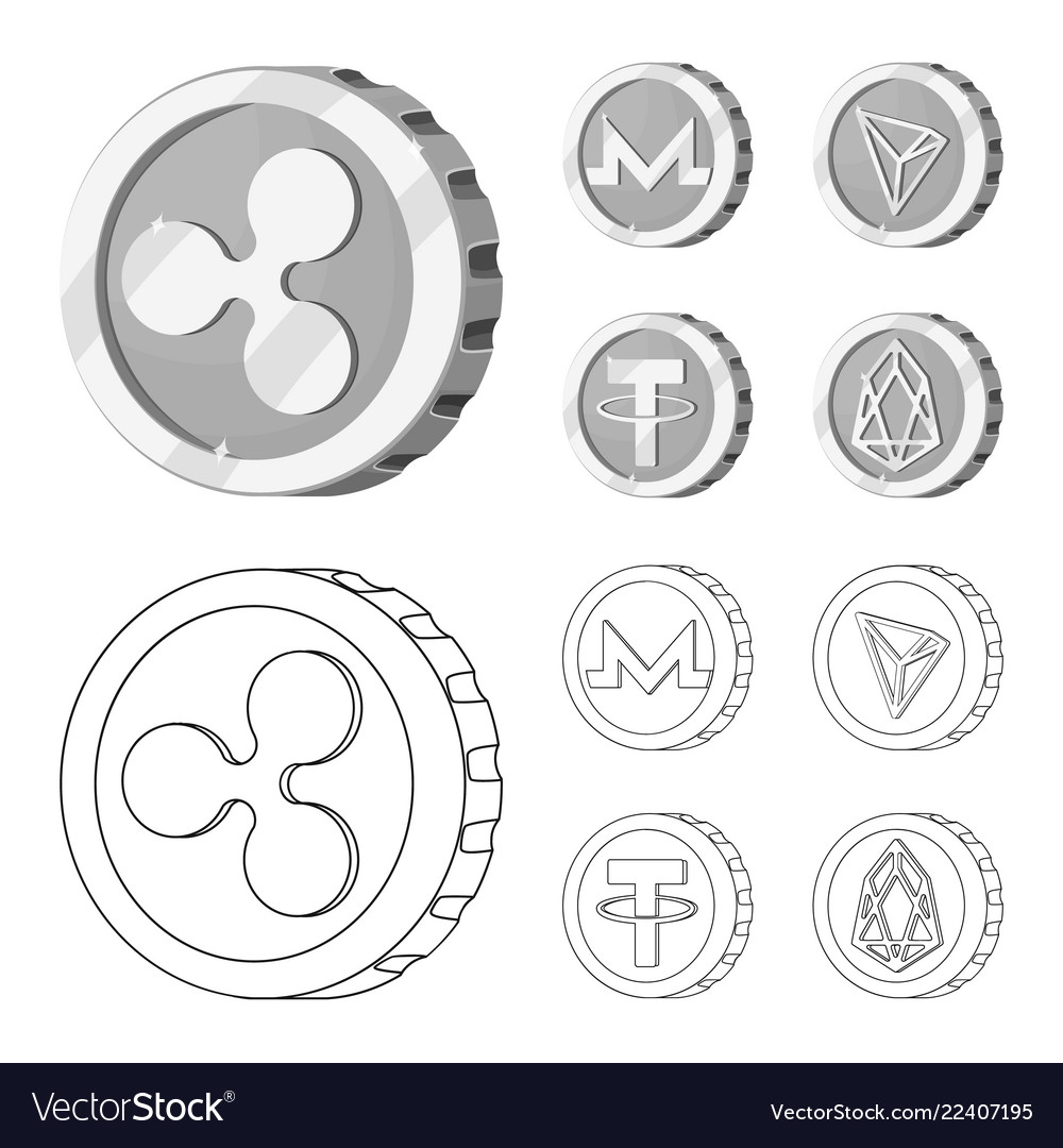 Isolated object of cryptocurrency and coin symbol vector image Isolated object of cryptocurrency and coin symbol