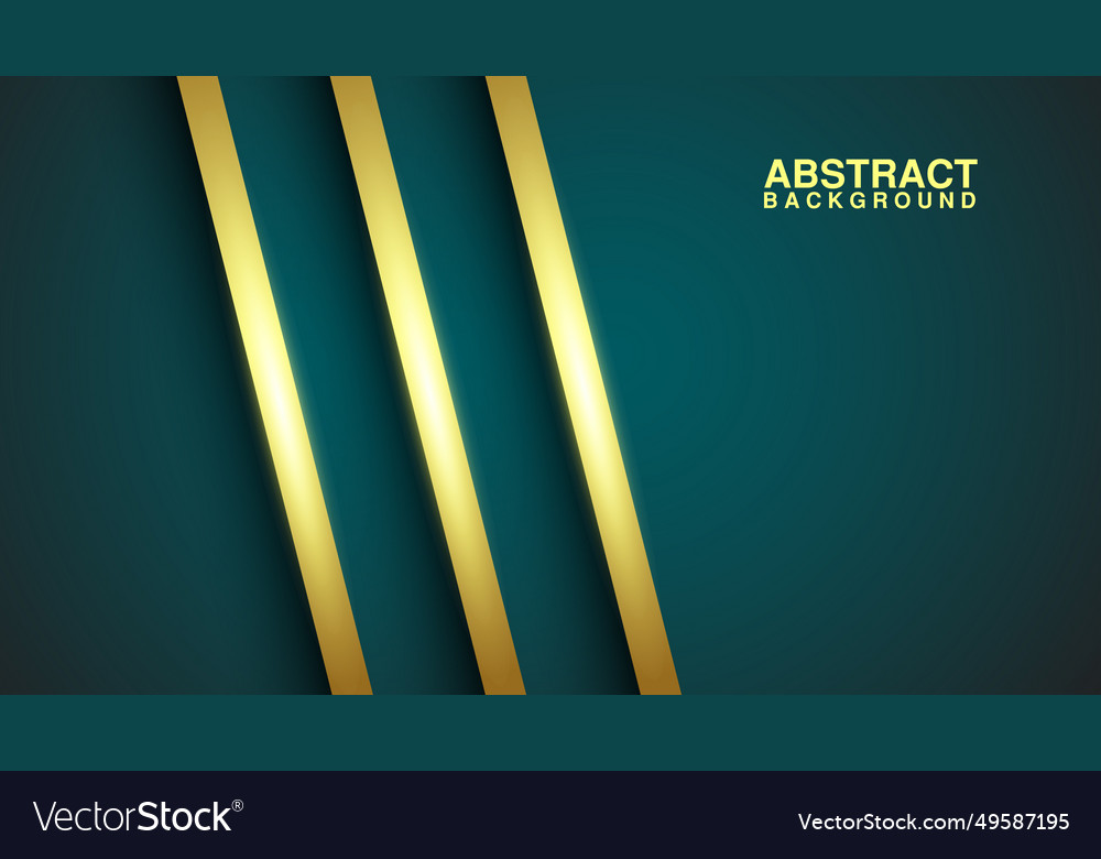 Layers overlap with glowing gold lines vector image Layers overlap with glowing gold lines