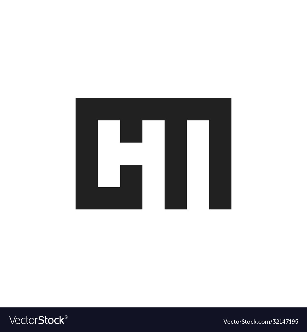 Letter cm symbol geometric square line design logo