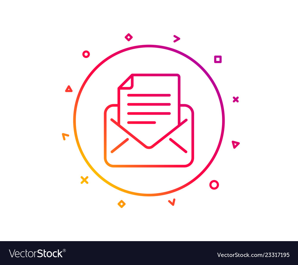 Mail correspondence line icon read message sign