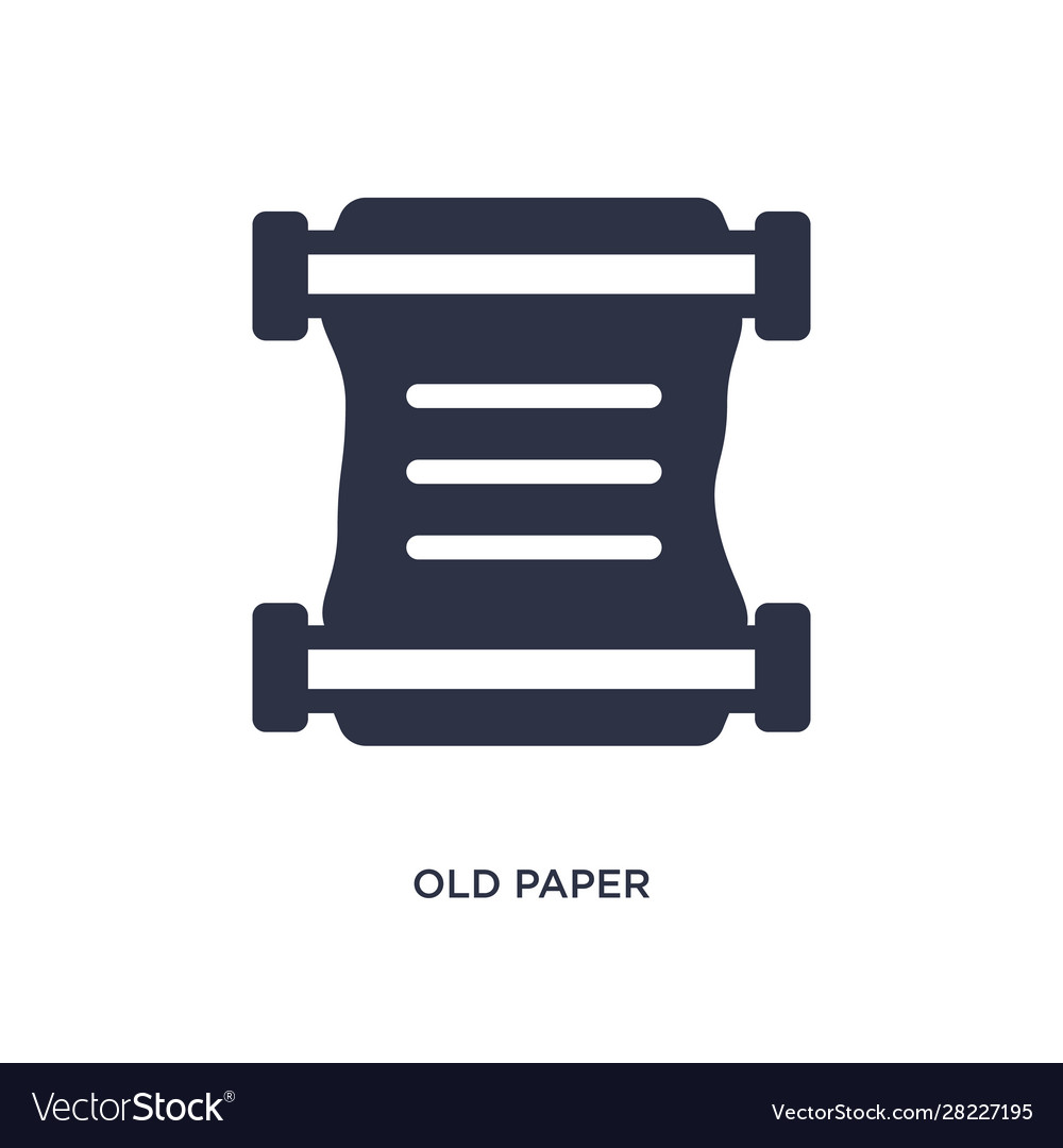 Old paper icon on white background simple element vector image Old paper icon on white background simple element