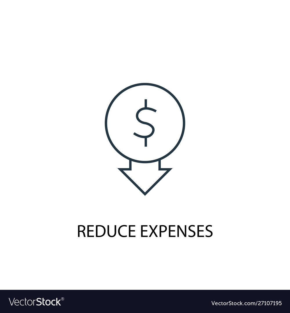 Reduce expenses concept line icon simple element
