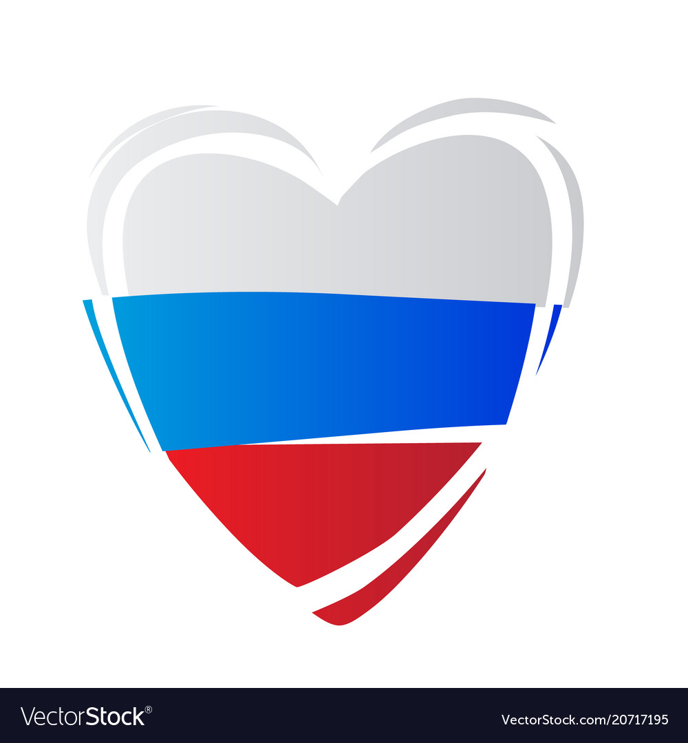 Russian Flag Heart Symbol