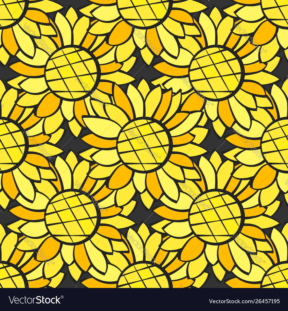 Sunflower floral seamless pattern for your design