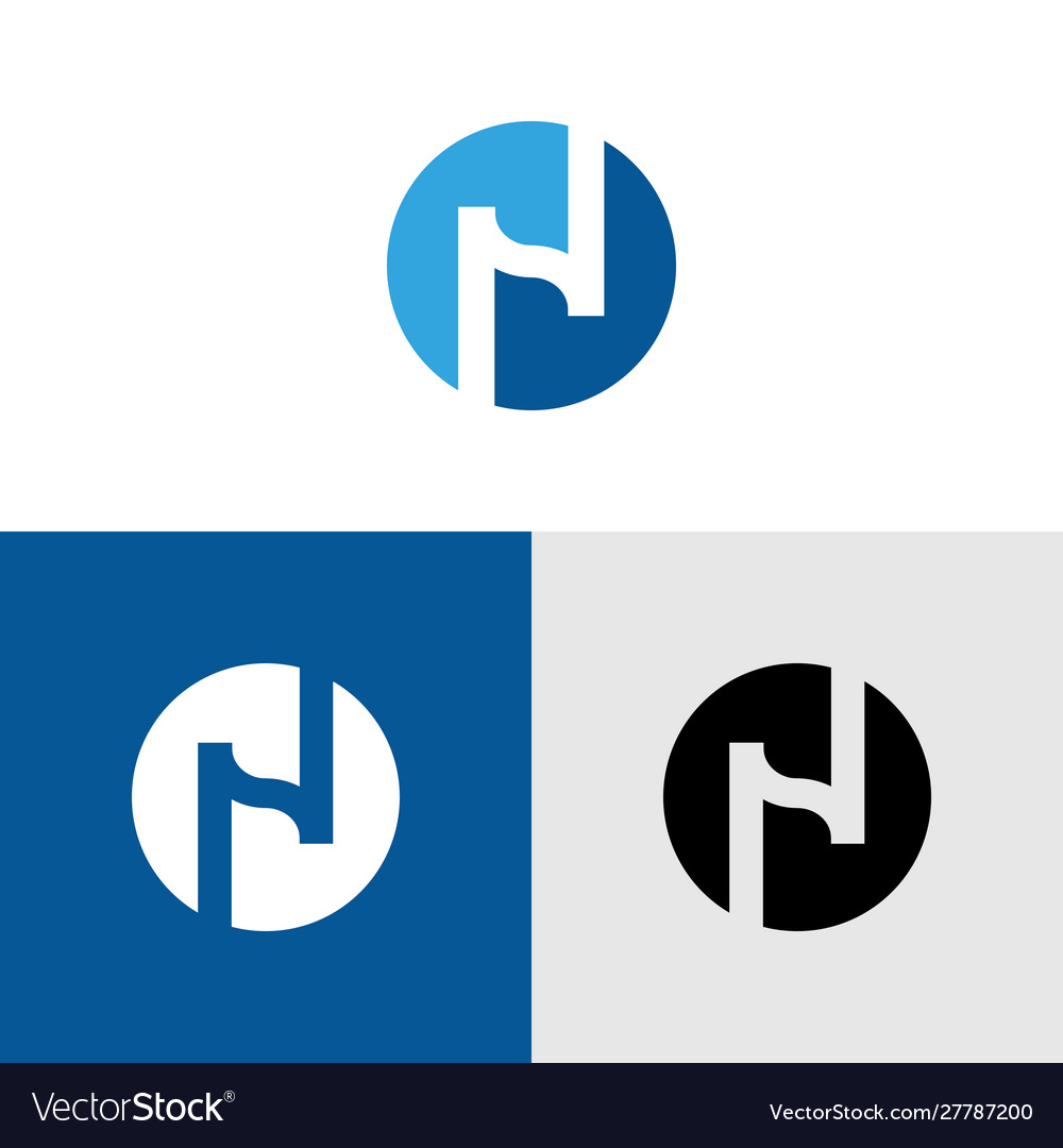 Circle letter n logo icon design template elements