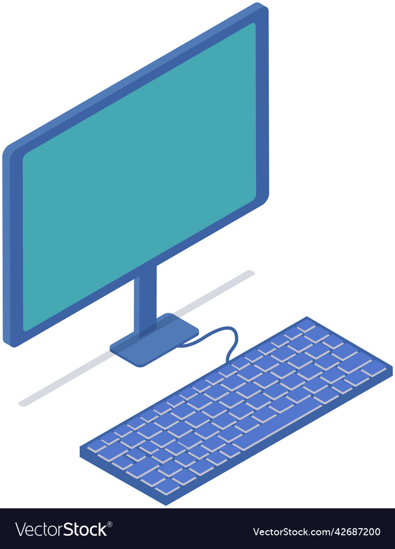 Desktop with monitor and keyboard for typing