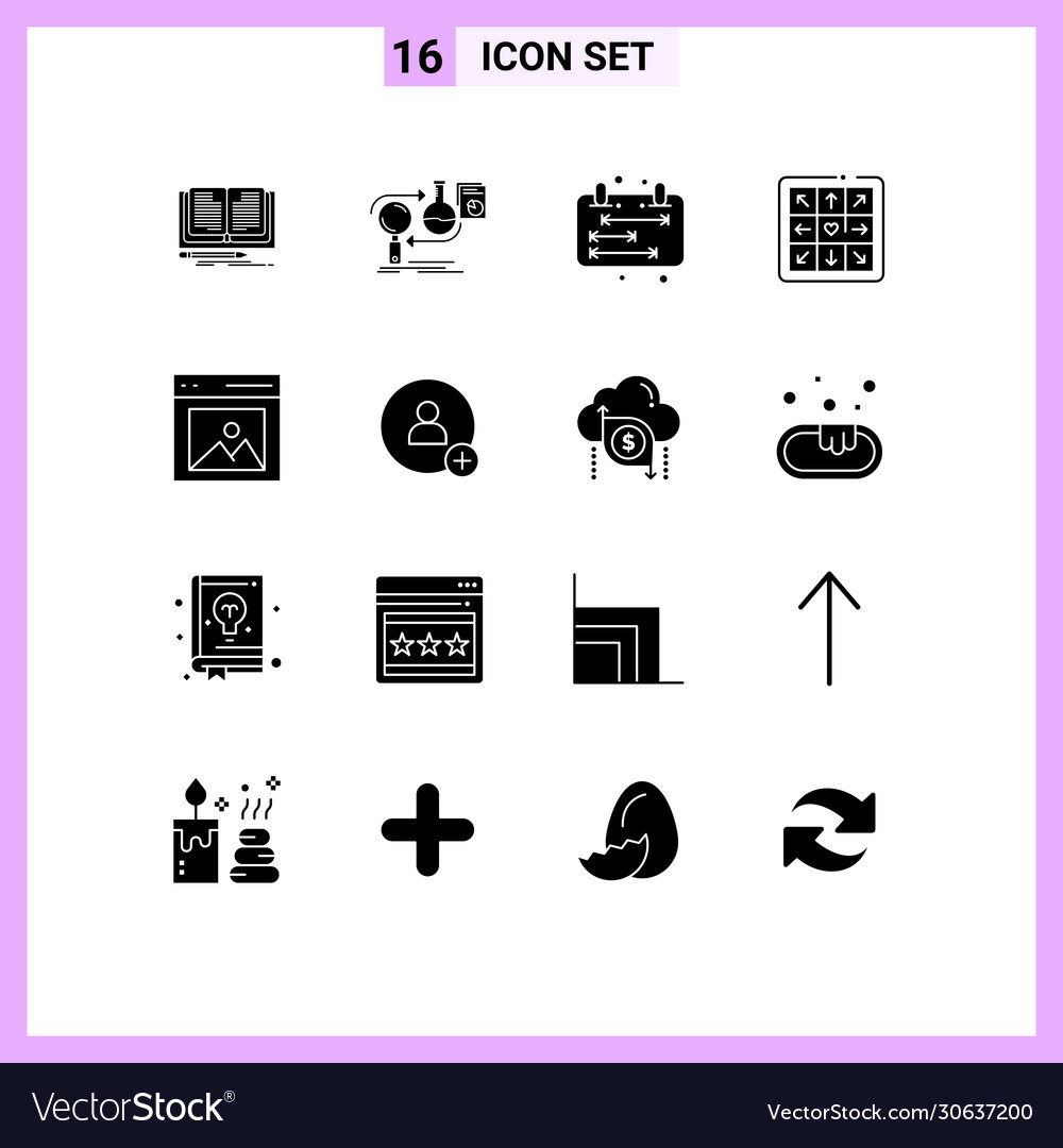 Group 16 solid glyphs signs and symbols