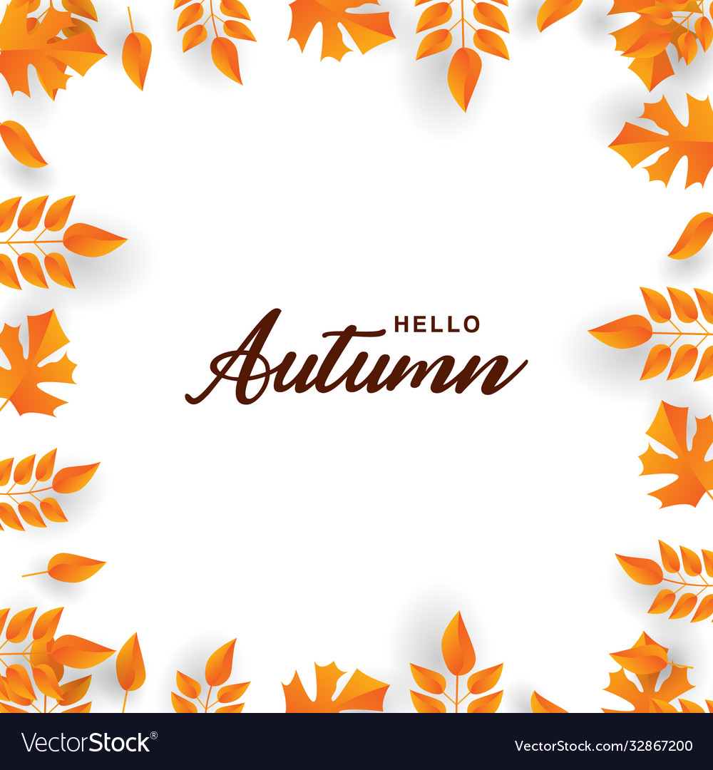 Hello autumn border and frame design