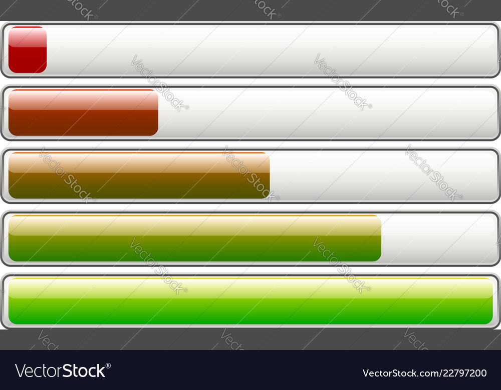 Horizontal loading progress bars fading colors w vector image Horizontal loading progress bars fading colors w