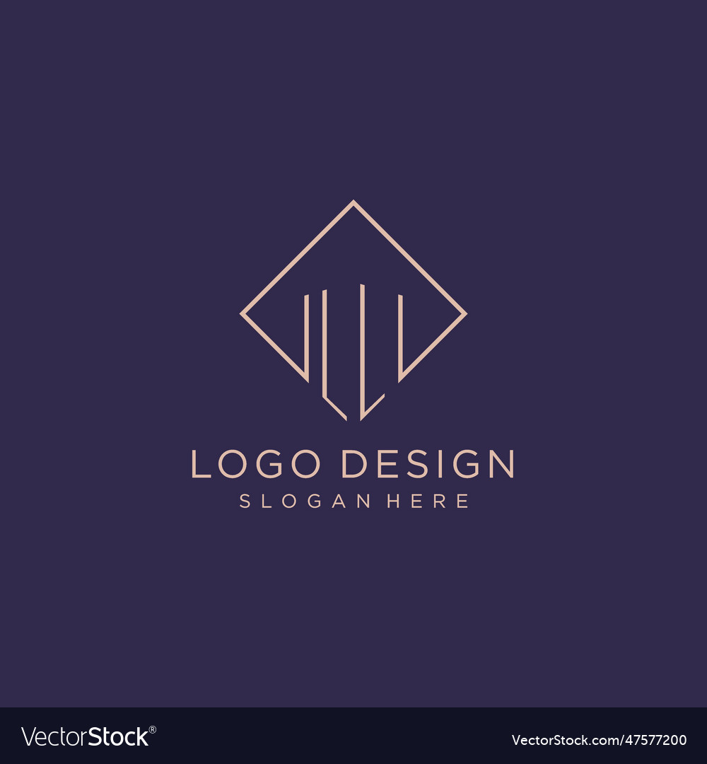 Initials Ll Logo Monogram With Rectangle Style Vector Image