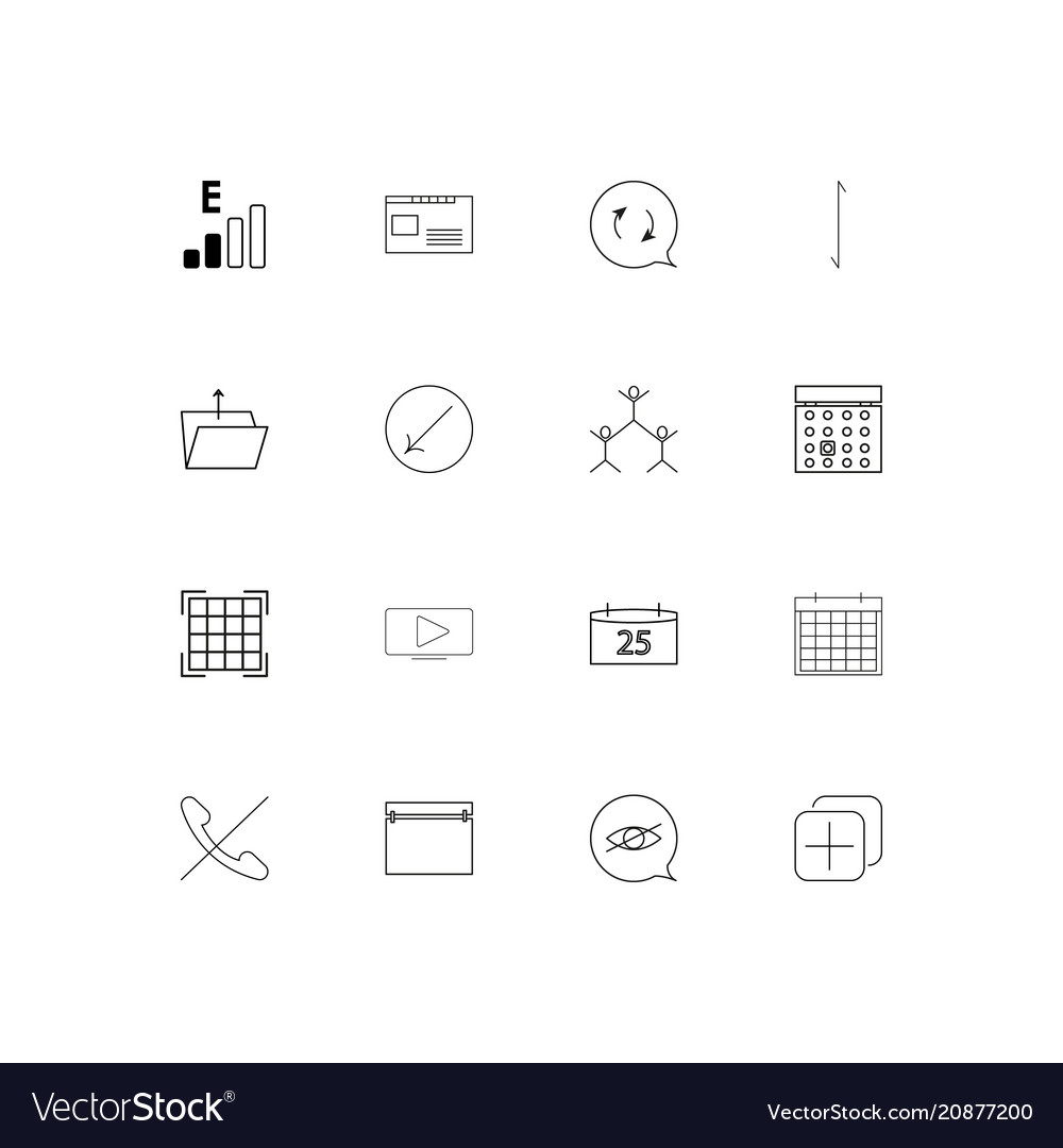 Interface linear thin icons set outlined simple