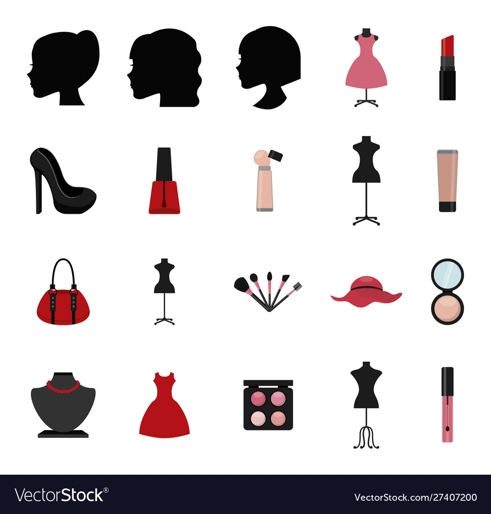 Isolated make up icon set design